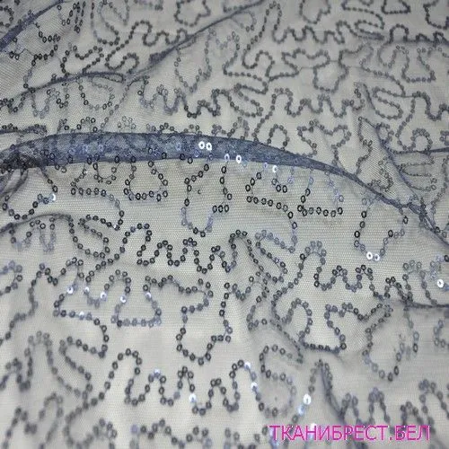Пайетки на сетке (синий)