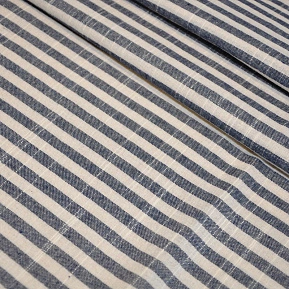 Рубашечны хлопок с фактурой льна (полоска 0,5см синий+белый)