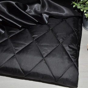 Плащевка стеганая "Ромбик" (черный)