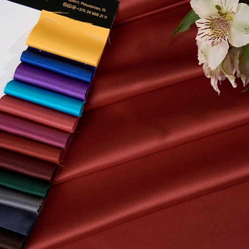 Атлас свадебный, красный