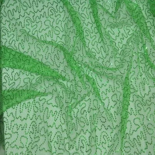 Пайетки на фатине (зеленый)