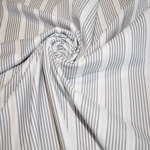 Рубашечный хлопок с кружевом полоска (серый)