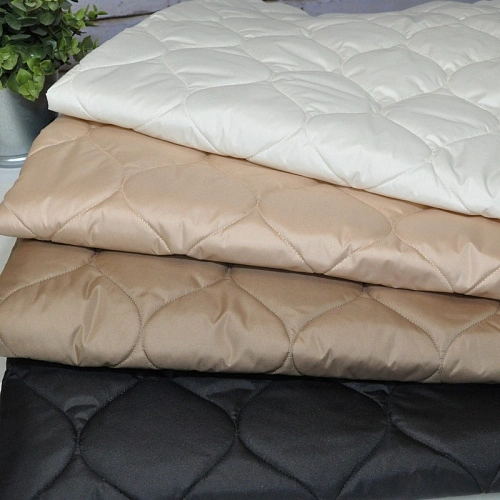 Плащевка стеганая "ЛУК" (сливочный)