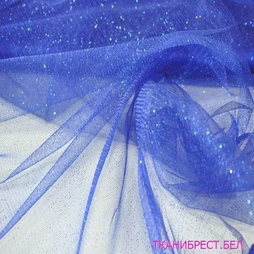 Фатин с блестками (василек)