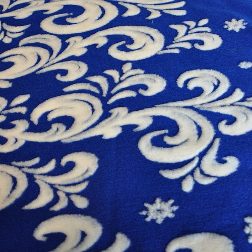 Мех жаккардовый "Новый год" синий