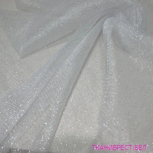 Фатин с блестками (белый)