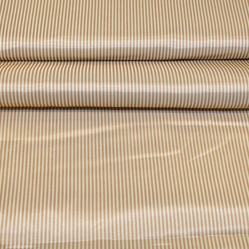 Подкладка нейлон принт полоска белый +кэмел