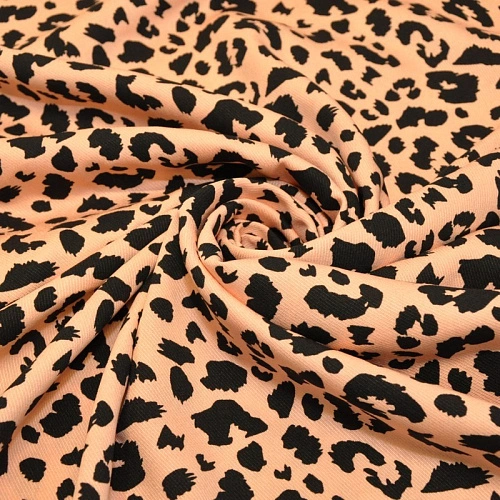 Штапель "Твил" Пятна на пудровом фоне