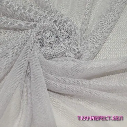 Ткань Сетка стрейчевая (светло-серый)