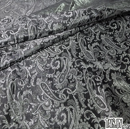 Парча жаккард огурцы (черный)