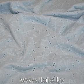 Батист вышивка (голубой)