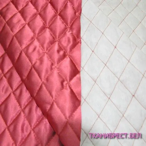 Атлас стеганый на синтепоне (темно-коралловый)