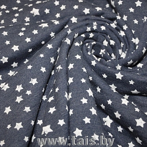 Футер 2-х нитка с начесом принт (звёзды на синем фоне)