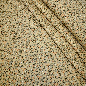 Штапель "Твил" Мелкий цветочек на желтом фоне