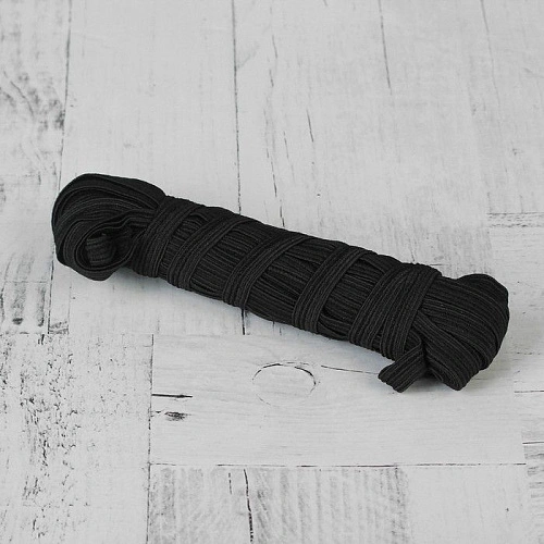 Тесьма эластичная (резинка) шир:8мм (черный)