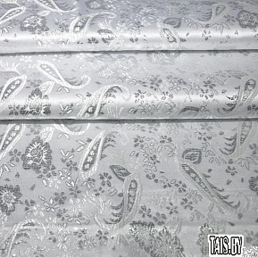 Парча жаккард мелкие огурцы (белый)