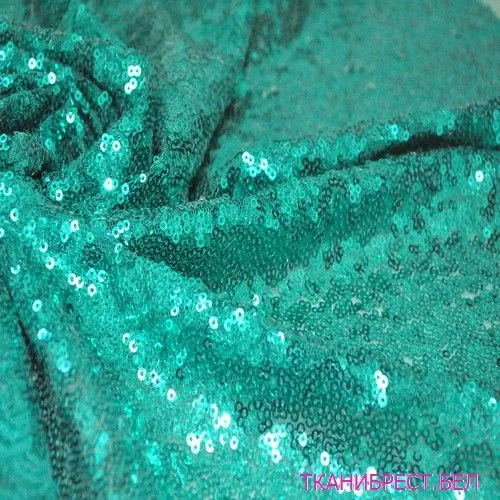 Пайетки на сетке (изумруд)