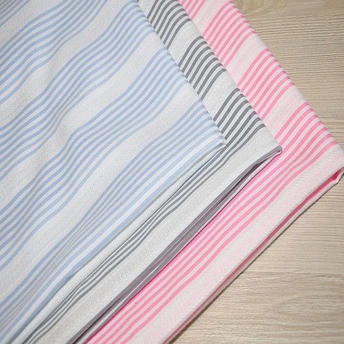 Рубашечный хлопок с кружевом полоска (розовый)