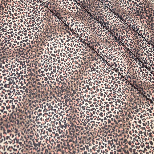 Шифон сахарный принт "Леопард розовый"