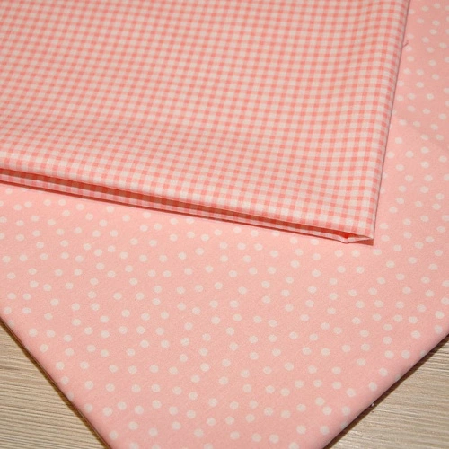 Ткань х/б плательная (Клетка пудра)