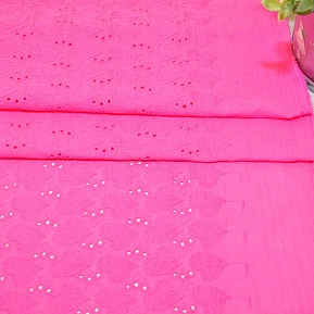 Батист вышитый "Ришелье" ( фуксия)