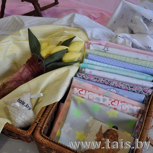 Ткань х/б плательная (салатовая полоска)