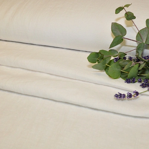 Лен умягченный с эффектом мятости (белый)