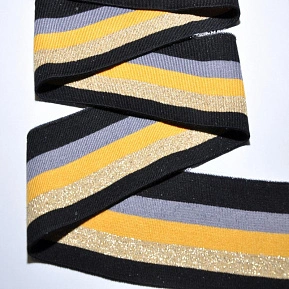 Манжет трикотажный (черный+горчица+серый+золото)