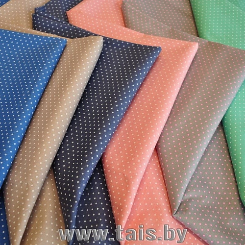 Поплин горох (голубой)