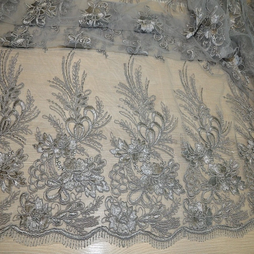 Вышивка на сетке  "Моника" (серебро)