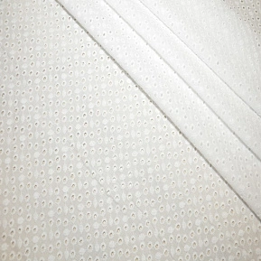 Батист вышитый, прошва листок мелкий (белый)