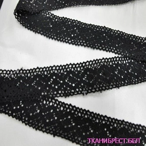 Кружево ленточное (черный плотный)