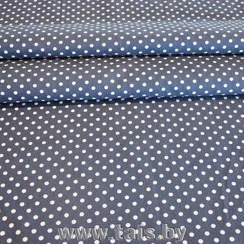 Джинс принт "Мелкий горох белый"