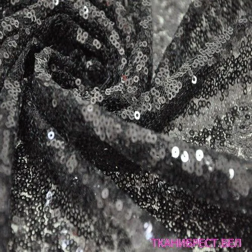 Пайетки на сетке (черный)