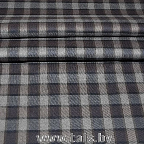 Костюмная ткань "Клетка " (белый с черным)