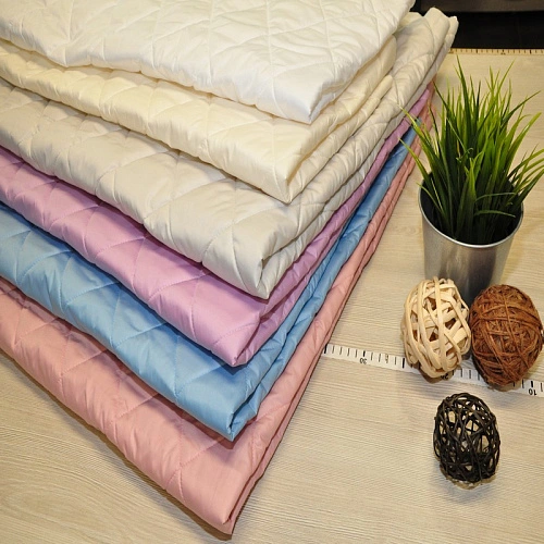 Плащевка стеганая "Ромбик", голубой