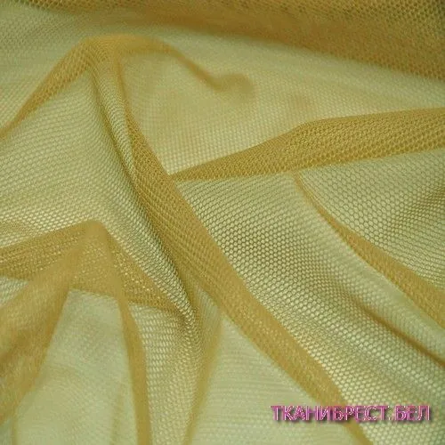 ткань Сетка стрейчевая (горчичный)