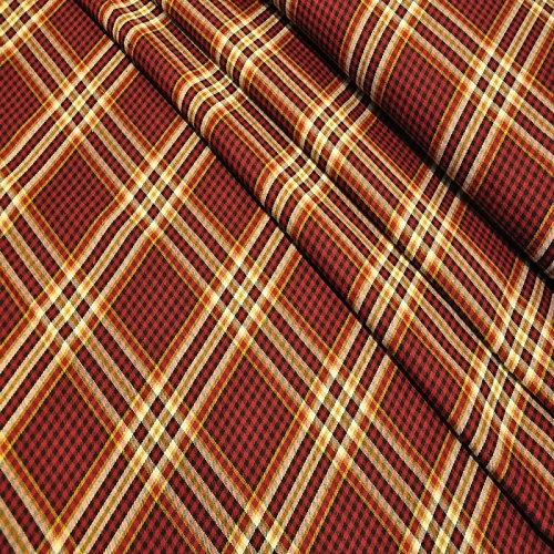 Ткань рубашечная фланель в клетку (бордо)