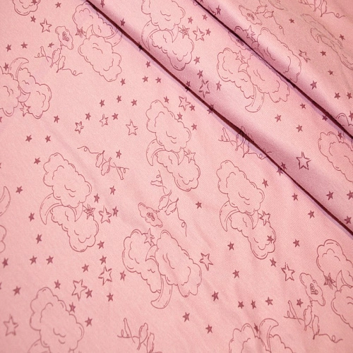 Кулирная гладь набивная "Пудровые облака"