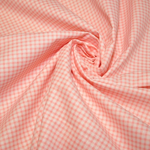 Ткань х/б плательная (Клетка пудра)