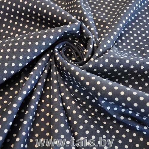 Джинс принт "Мелкий горох белый"