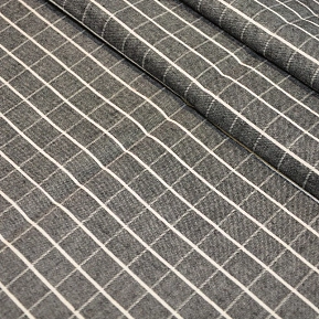 Рубашечны хлопок с фактурой льна (клетка серый)