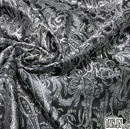 Парча жаккард огурцы (черный)