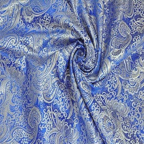 Парча жаккард (василек с серебром)