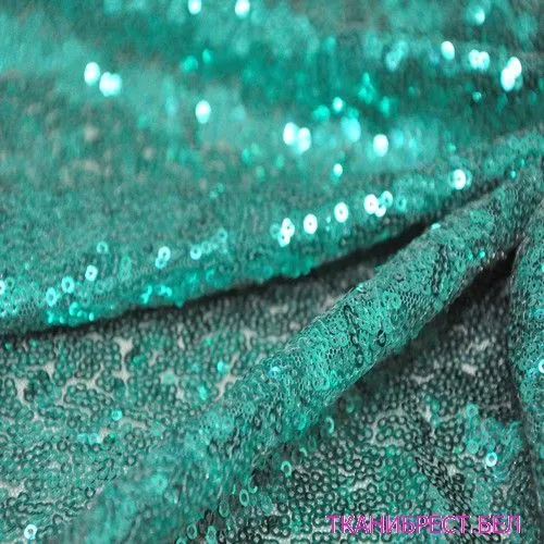 Пайетки на сетке (изумруд)