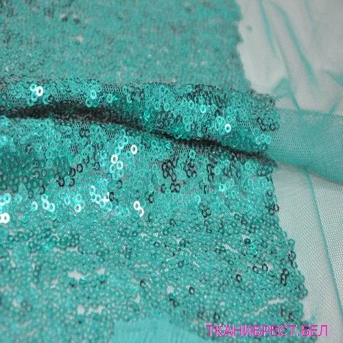 Пайетки на сетке (изумруд)