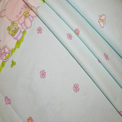 Бязь для постельного белья (Мишки на мятном фоне)