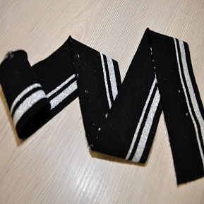 Манжет трикотажный (черный+белый)