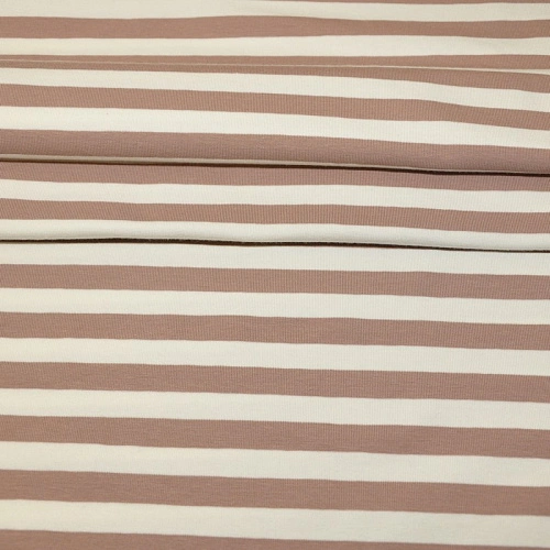 Кулирная гладь "Тельняшка" "1 см бежевый +молочный"