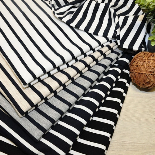 Футер 2-х нитка Полоска (белый фон т.синяя полоска)